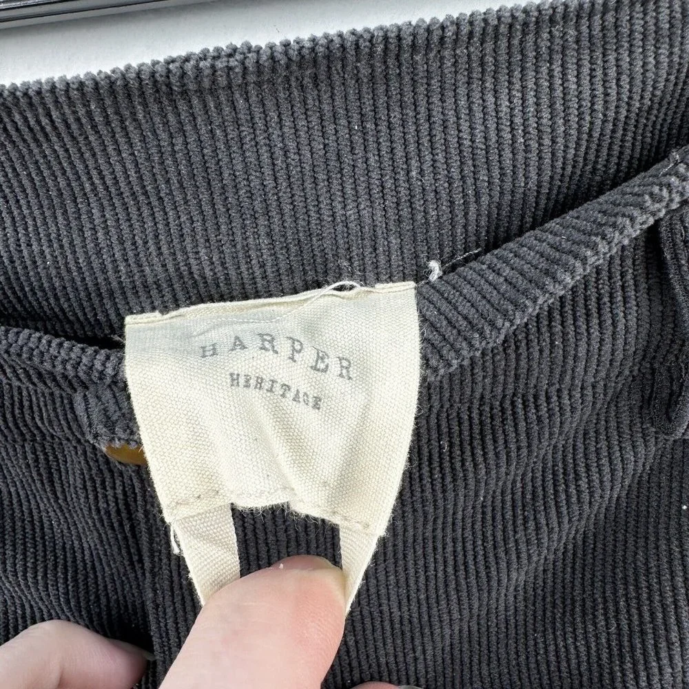 Harper Heritage Women’s Corduroy‎ Pants M Bootcut Leg Gray Pockets